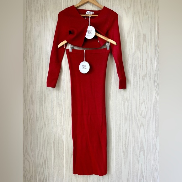 Princess Polly Women's Red Knit Skirt and Top Size M/L NWT - Picture 5 of 8